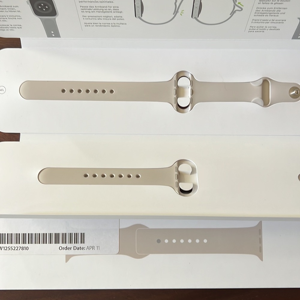 Apple Watch Sports Band Starlight S/M